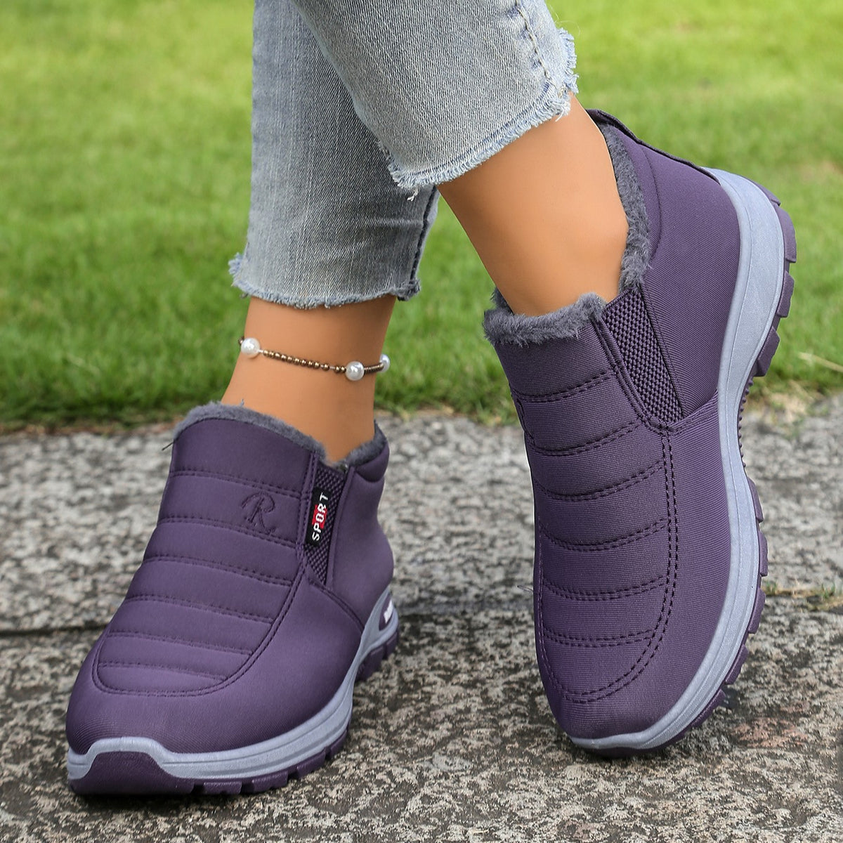 Women's Warm Plush-Lined Ankle Boots