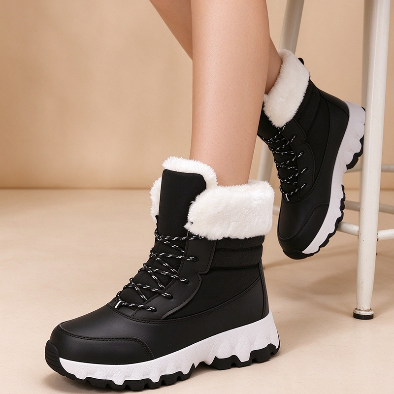 Women's Mid-Calf Lace-Up Winter Snow Boots