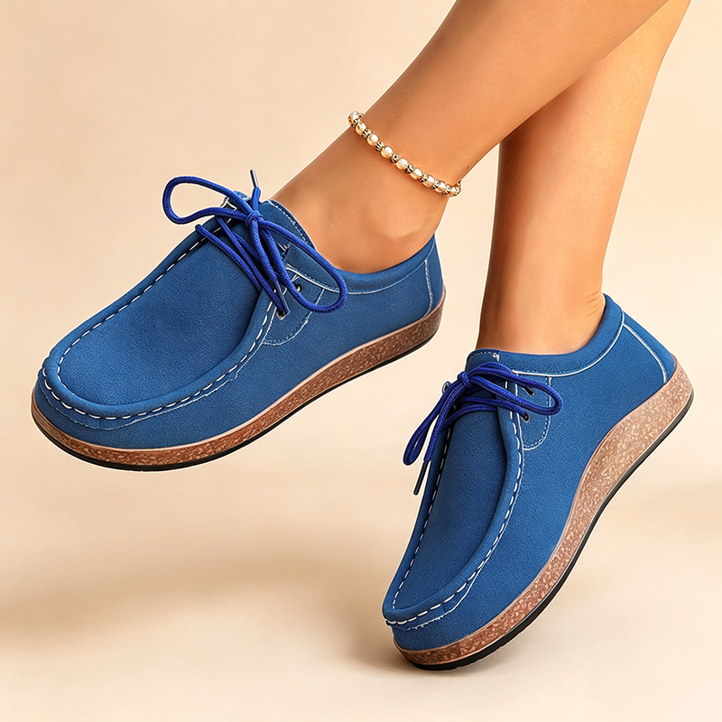 Women's Retro Stitched Lace-Up Casual Shoes