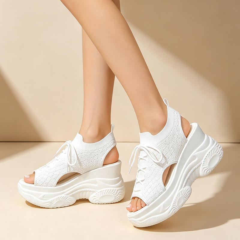 New Summer Comfortable & Versatile Peep-Toe Fly-Knit Sports-Casual Sandals