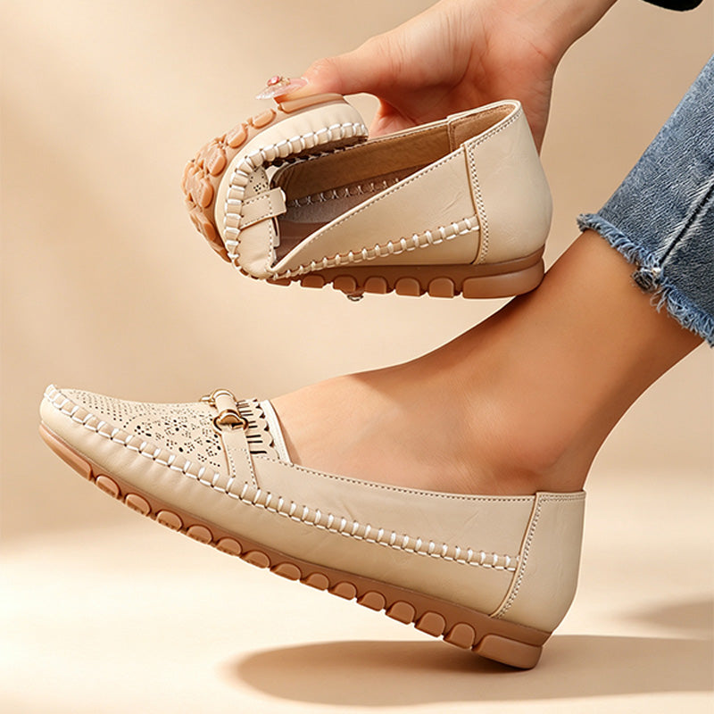 Women's openwork flat loafers