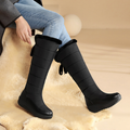 Women's Fleece-Lined Wedge-Heel Tall Snow Boots
