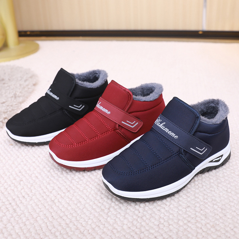 Women's warm fleece-lined Velcro shoes