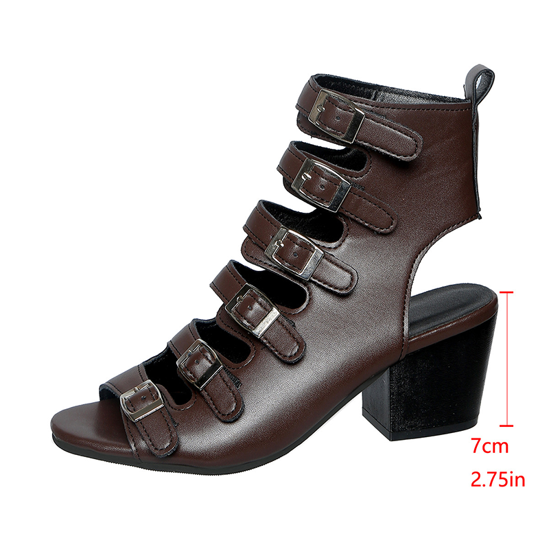 Women's chunky open-toe gladiator sandals with multiple straps