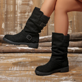 Women's fleece-lined casual mid-calf boots