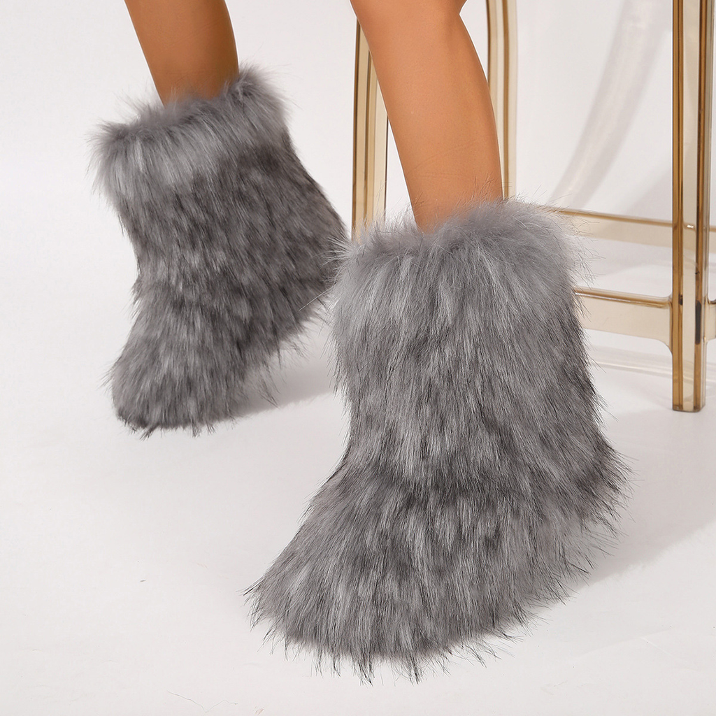 Women's Gradient Chunky Plush Mid-Calf Boots