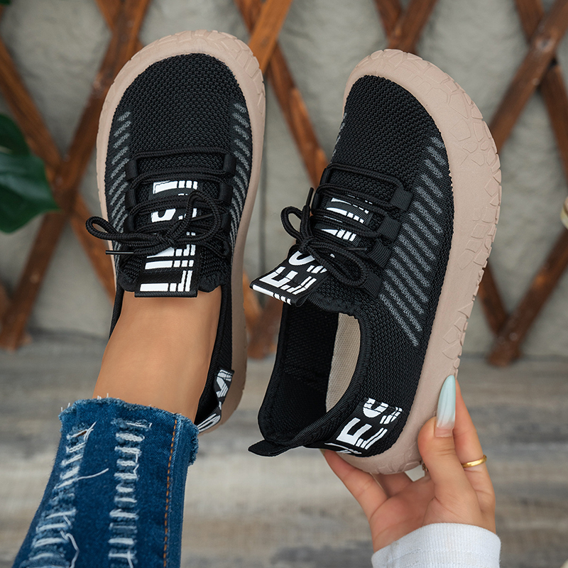 Women's Stretch Knit Lace-Up Sneakers
