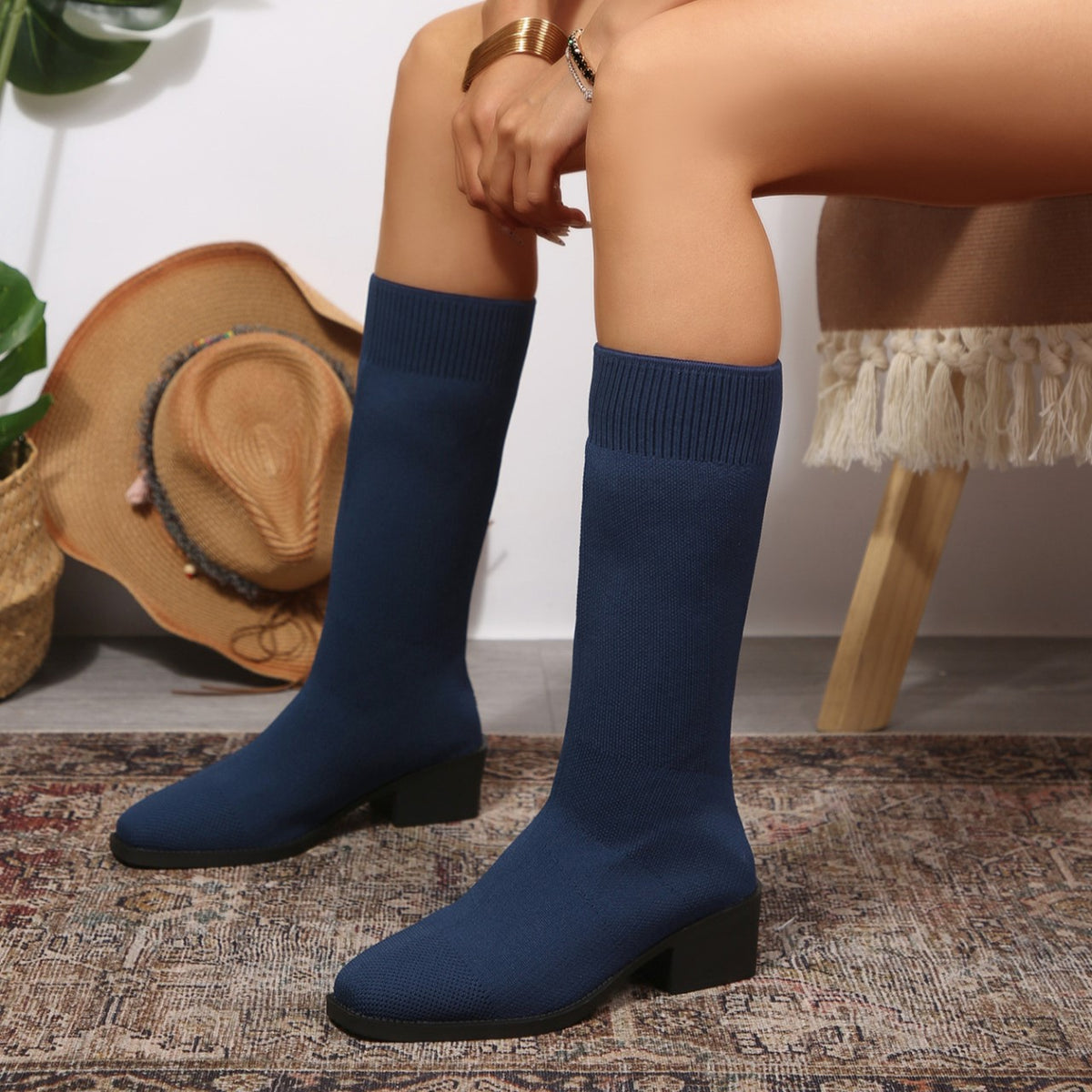 Women's Winter Knit Sock Boots