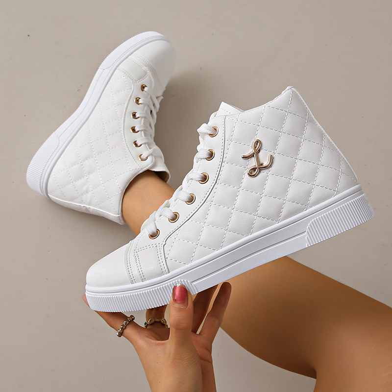 Women's Quilted High-Top Casual Shoes