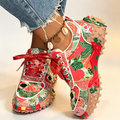 Women's Floral Rhinestone Platform Sneakers