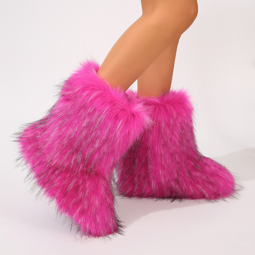 Women's Gradient Chunky Plush Mid-Calf Boots