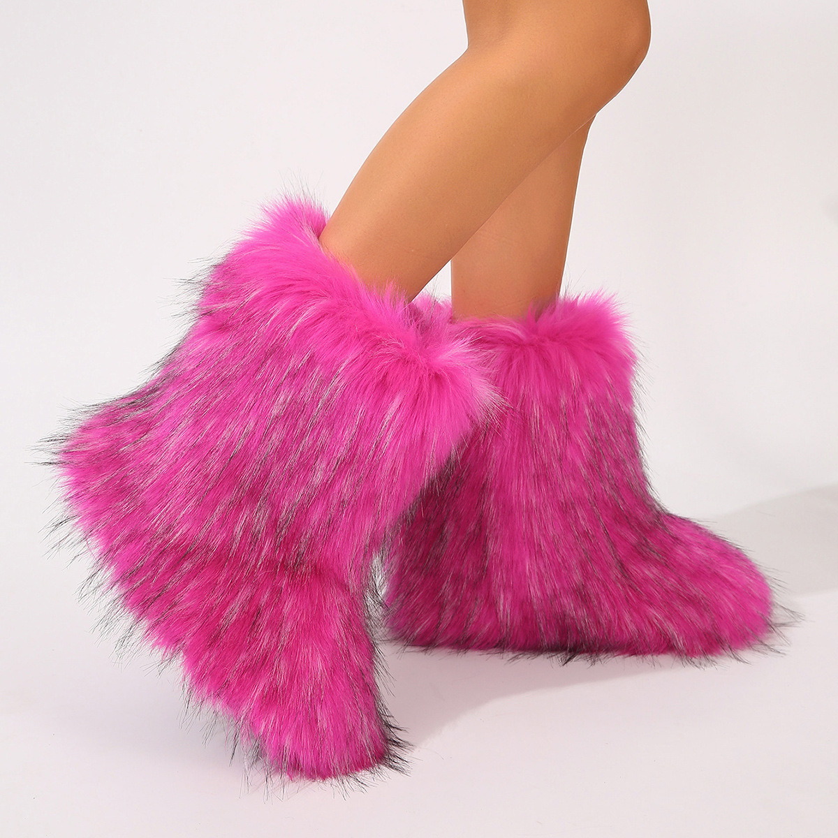 Women's Gradient Chunky Plush Mid-Calf Boots