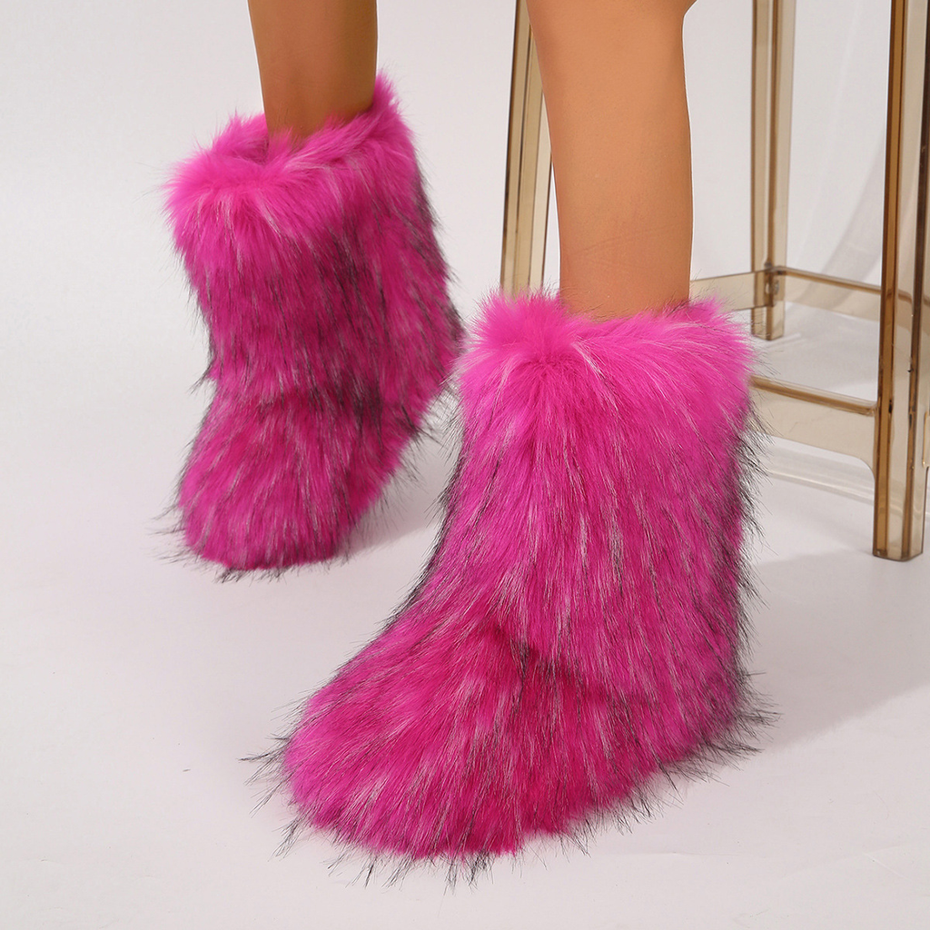 Women's Gradient Chunky Plush Mid-Calf Boots
