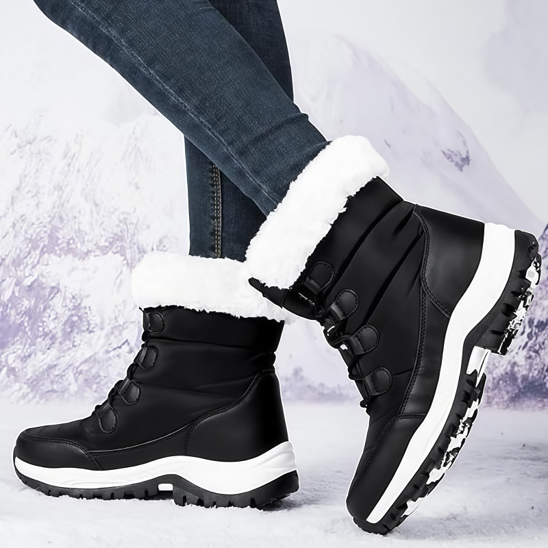 Women's Mid-Calf Winter Boots with Warm Fleece Lining