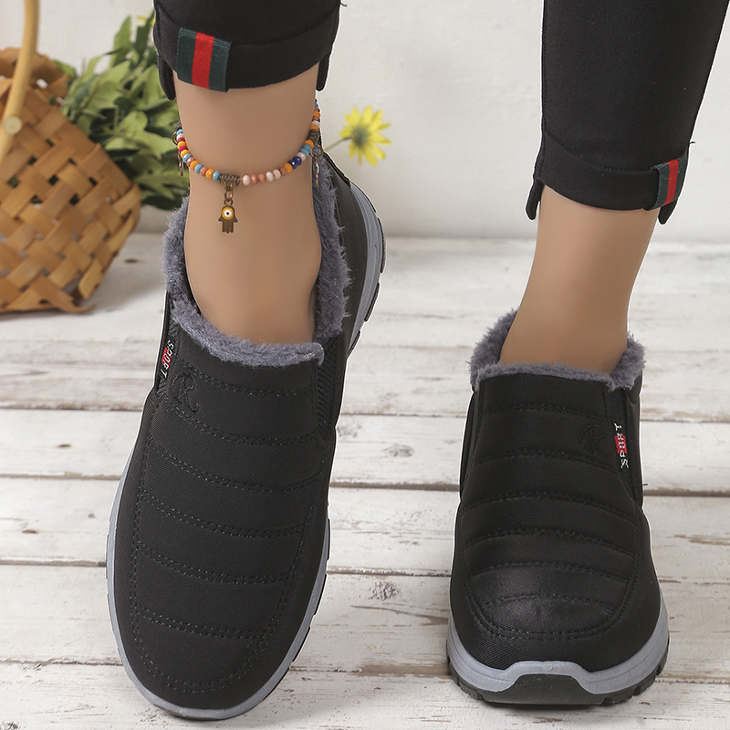 Women's Fleece-Lined Slip-On Winter Snow Boots