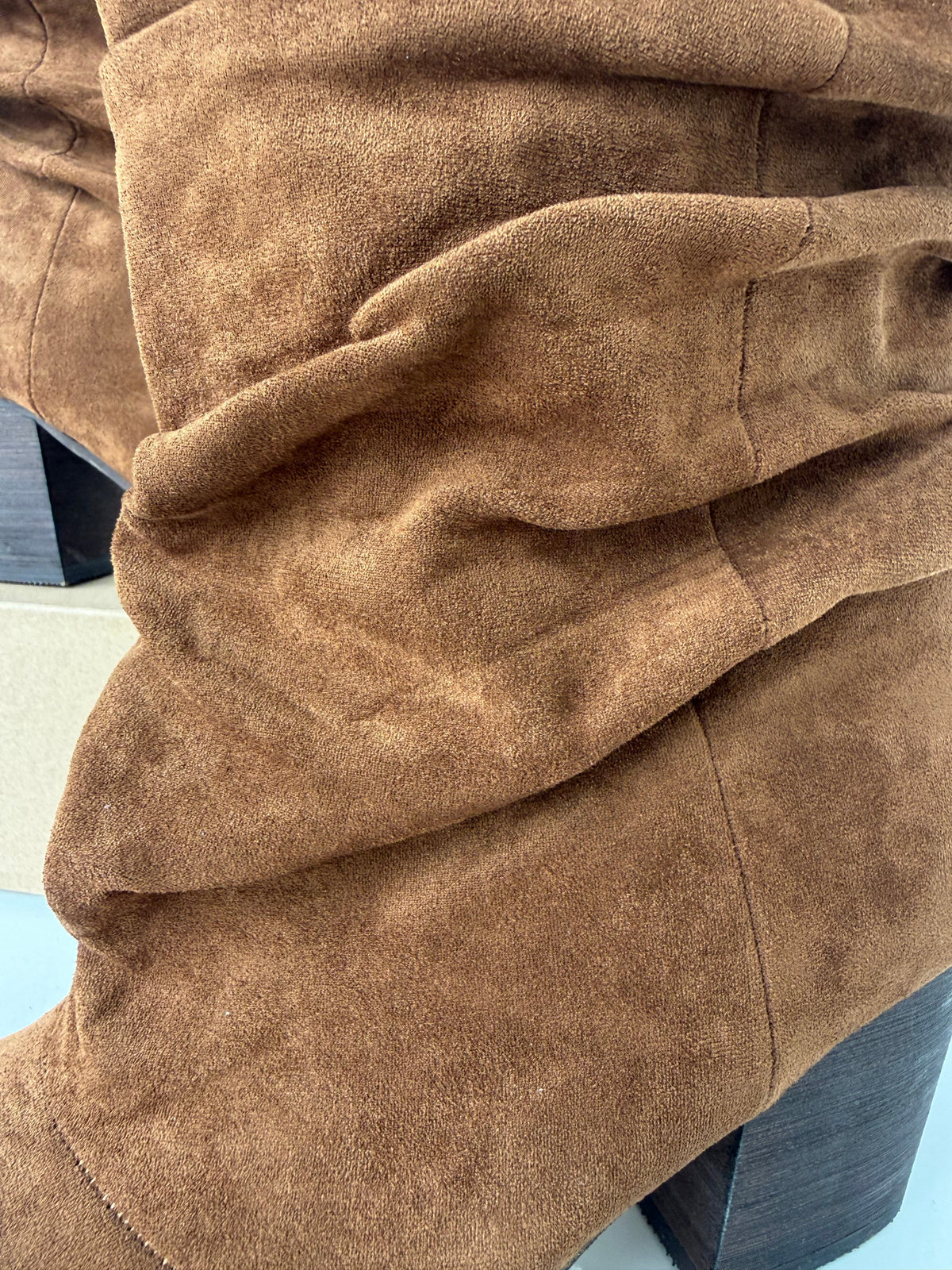 Women's Slouchy Block-Heel Boots – Brown