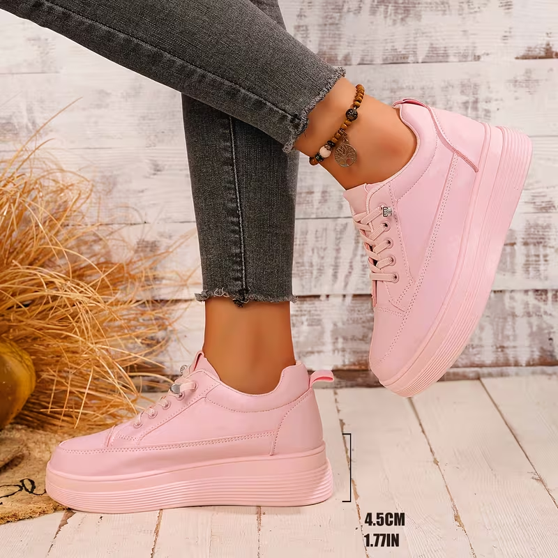Women's Lace-Up Platform Casual Sneakers