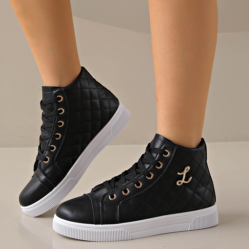 Women's Quilted High-Top Casual Shoes