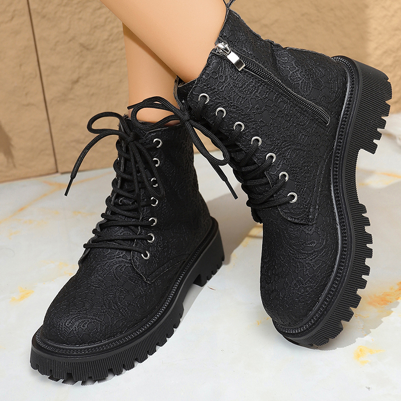 Women's Lace-Up Platform Ankle Boots