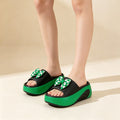 Women's plaid bow platform sandals