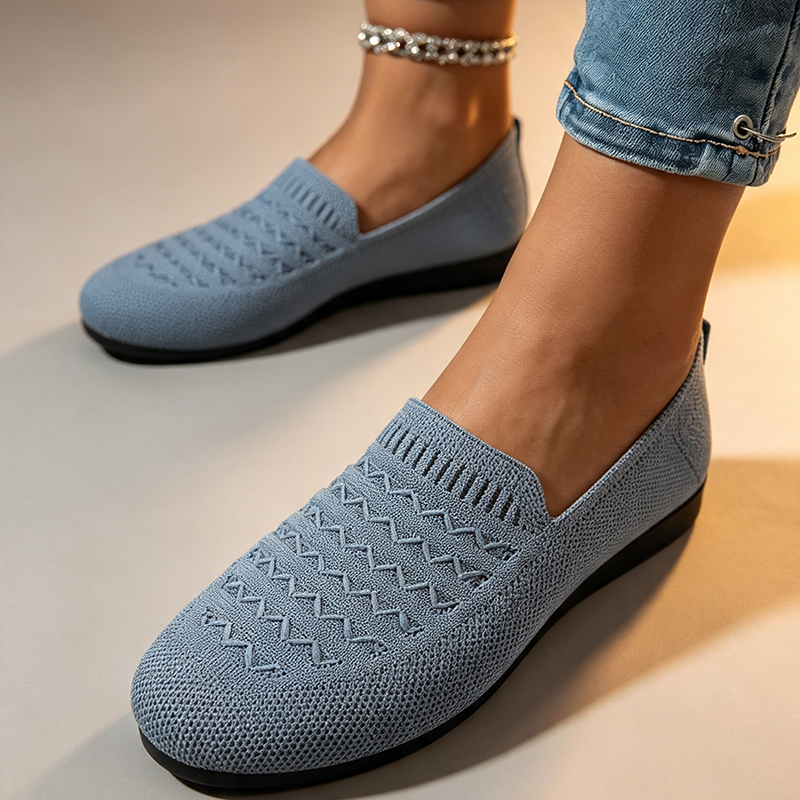 Women's Comfortable Knit Slip-On Loafers