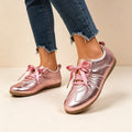 Women's Satin Ribbon Flat Sneakers
