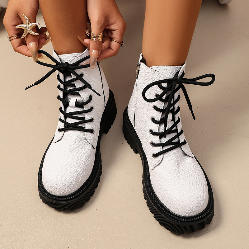 Women's Lace-Up Platform Ankle Boots