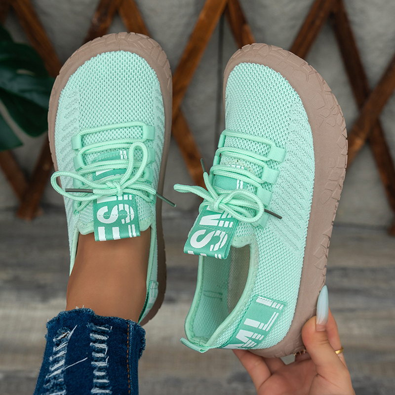 Women's Stretch Knit Lace-Up Sneakers