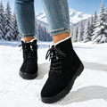 Women's fleece-lined lace-up ankle boots