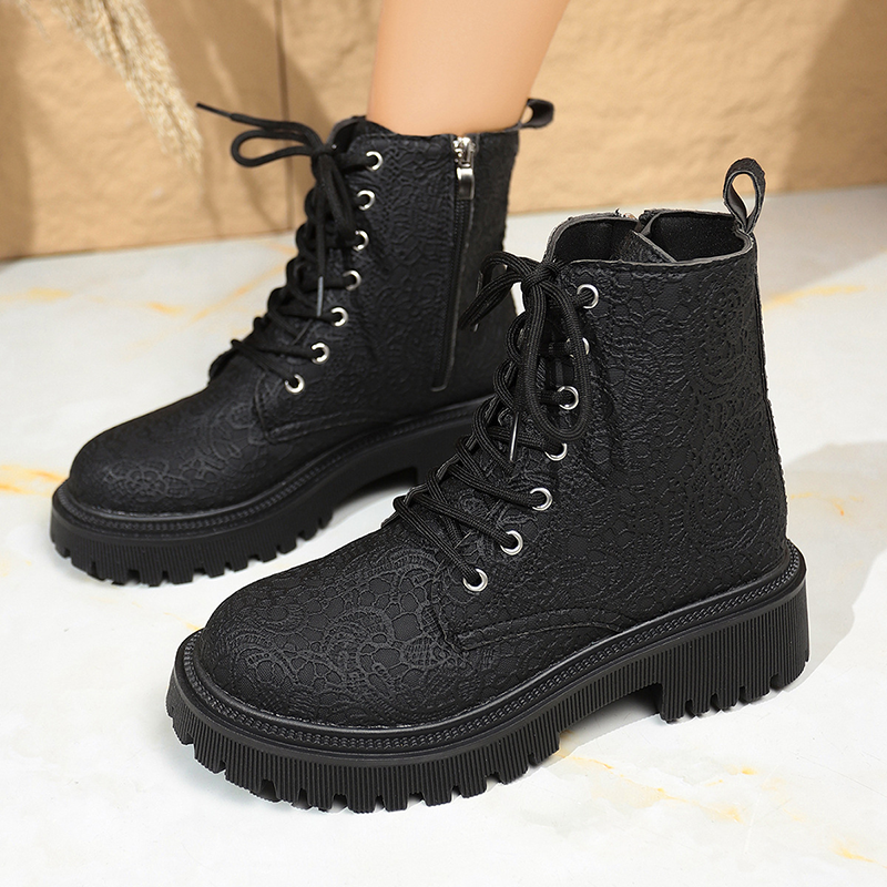 Women's Lace-Up Platform Ankle Boots