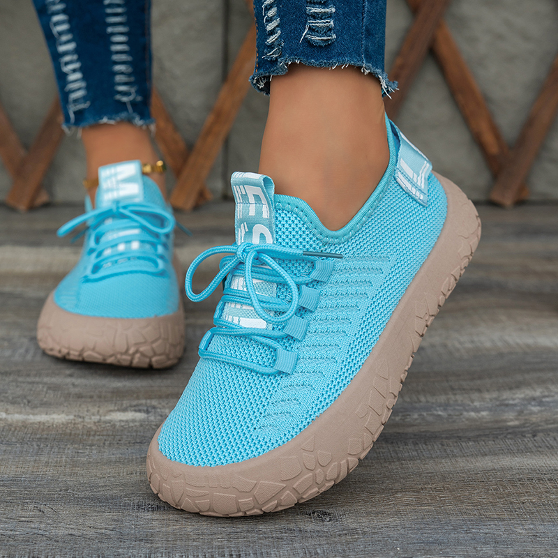 Women's Stretch Knit Lace-Up Sneakers