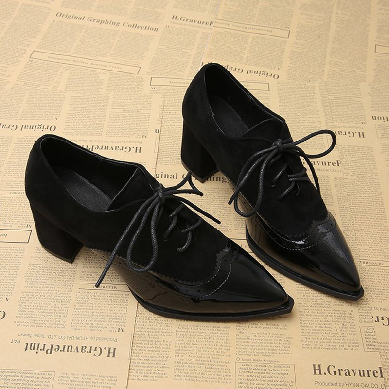 Women’s Two-Tone Wingtip High Heels