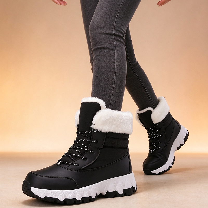 Women's Mid-Calf Lace-Up Winter Snow Boots