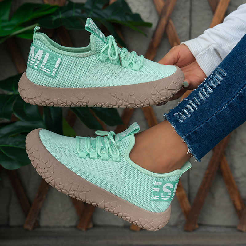 Women's Stretch Knit Lace-Up Sneakers