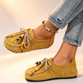 Women's Colorful Beaded Suede Slip-On Loafers