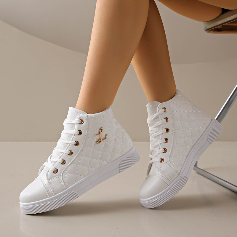 Women's Quilted High-Top Casual Shoes