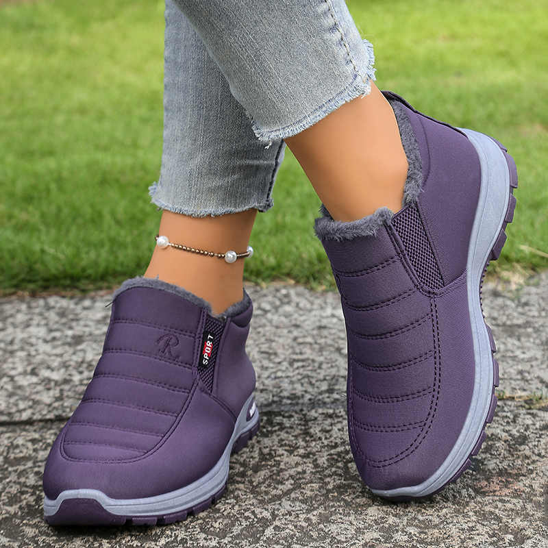 Women's Fleece-Lined Slip-On Winter Snow Boots