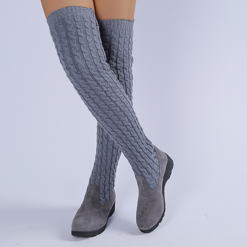 Women's Knitted Over-the-Knee Stretch Sock Boots
