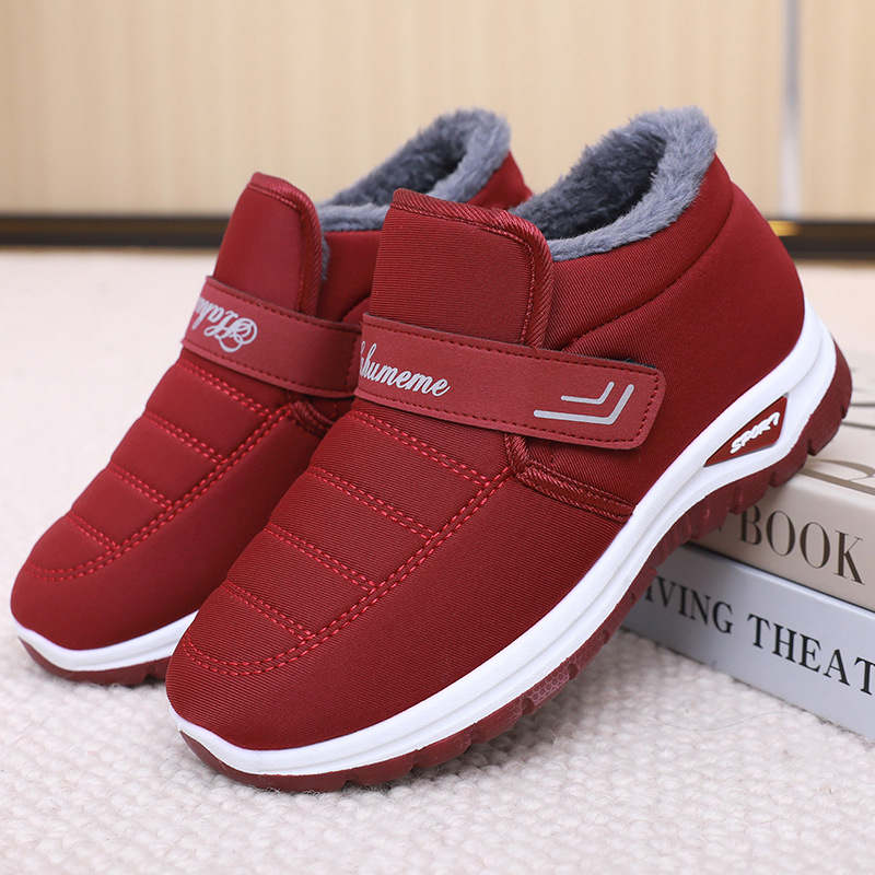 Women's warm fleece-lined Velcro shoes