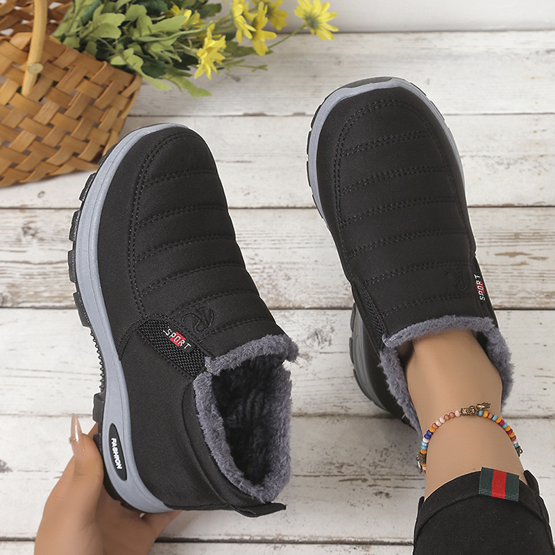 Women's Fleece-Lined Slip-On Winter Snow Boots