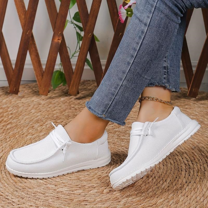 Women Mesh Lace Up Slip-On Casual Loafers