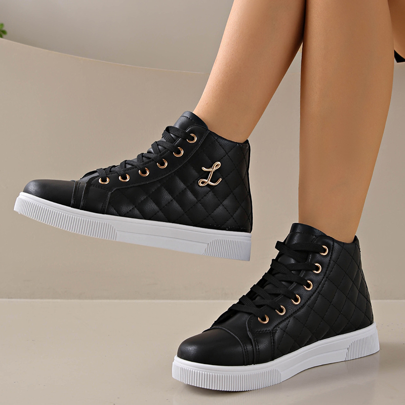 Women's Quilted High-Top Casual Shoes