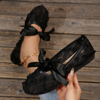 Black Round-Toe Rose