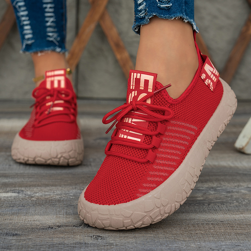 Women's Stretch Knit Lace-Up Sneakers