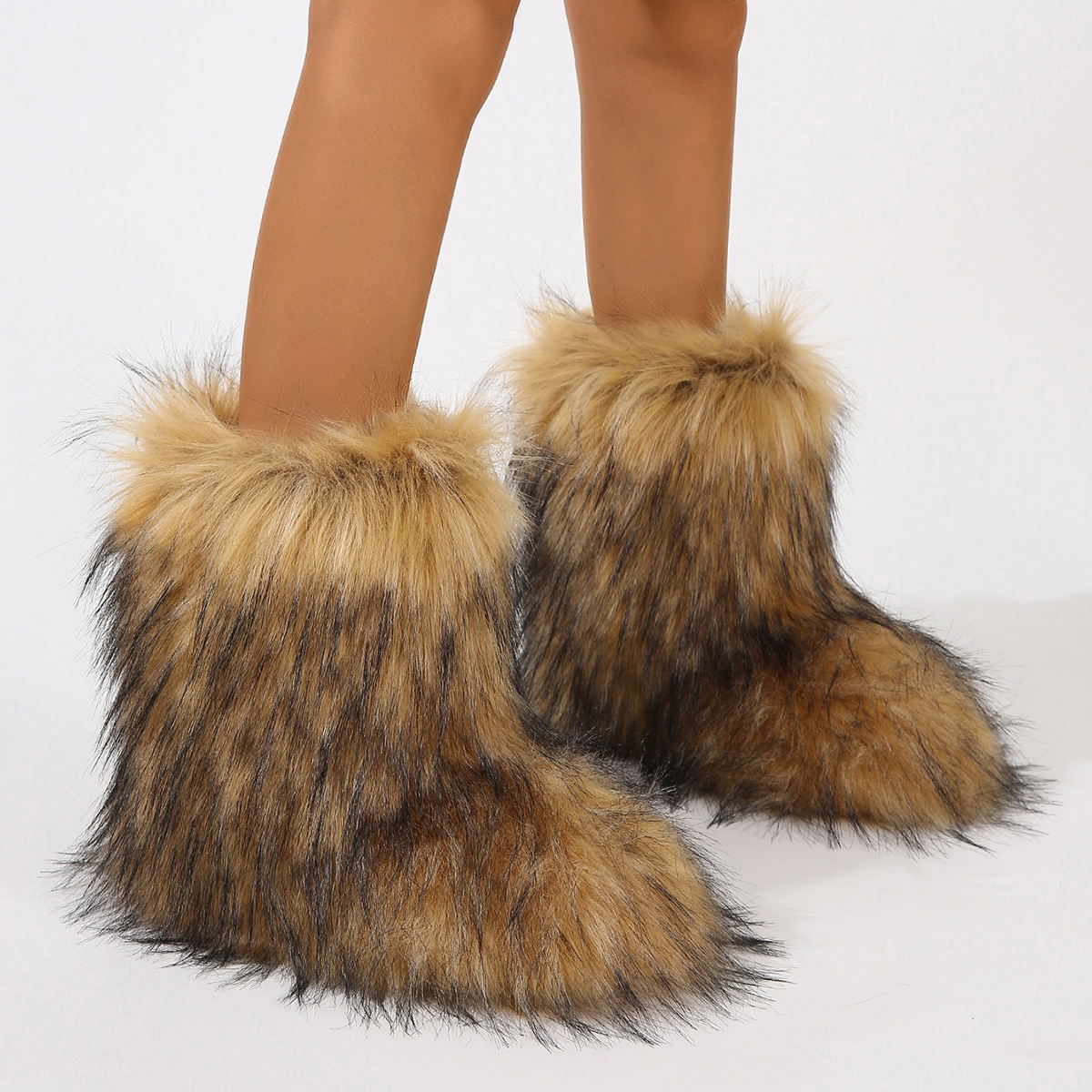 Women's Gradient Chunky Plush Mid-Calf Boots