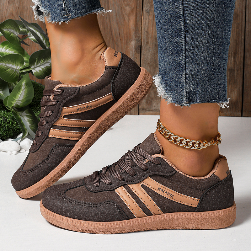 Women's Color-Block Retro Lace-Up Sneakers