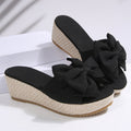 Wedge platform fabric sandals