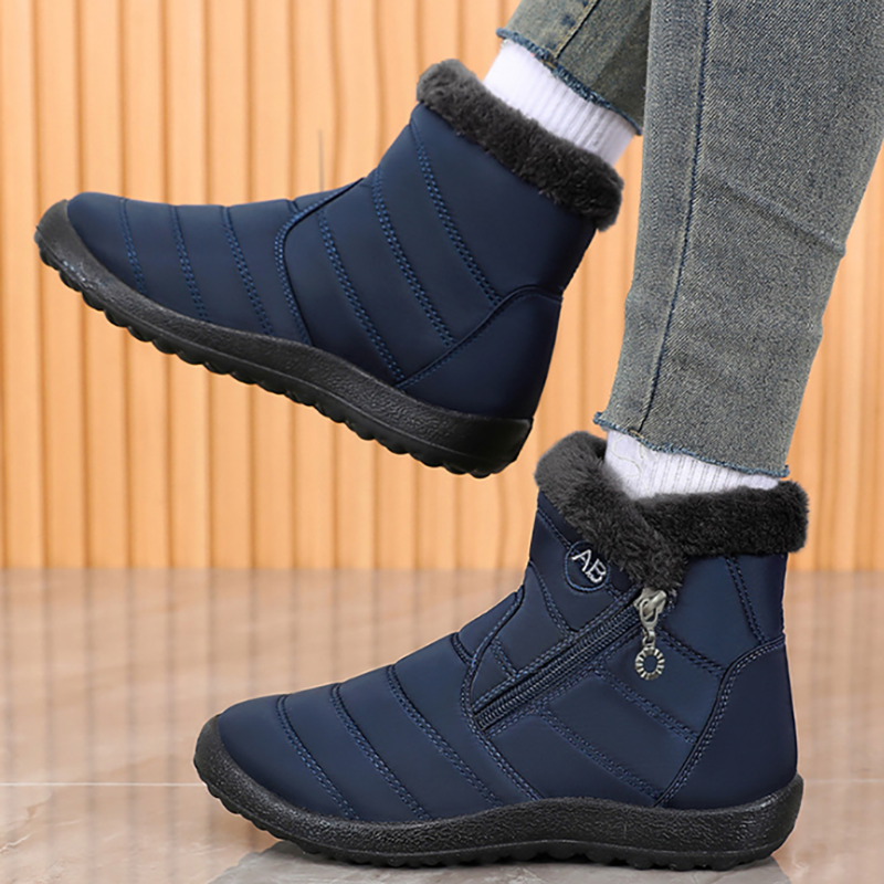 Women's Waterproof Quilted Snow Boots with Side Zipper
