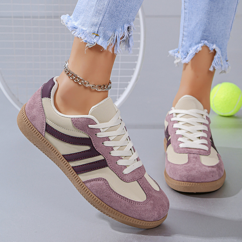 Women's Color-Block Retro Lace-Up Sneakers
