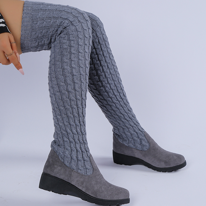 Women's Knitted Over-the-Knee Stretch Sock Boots